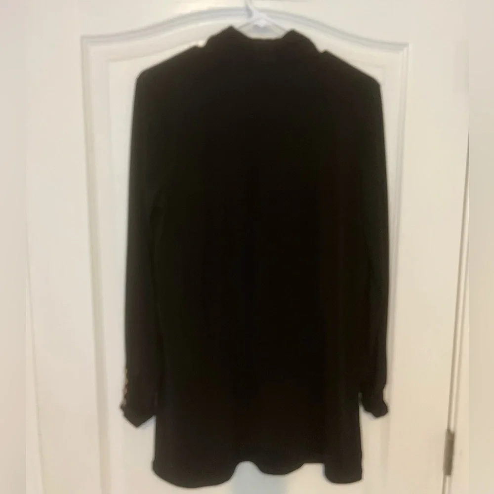 Lot 2 Susan Graver Open Front Cardigan - Black Taupe Tan, Size S